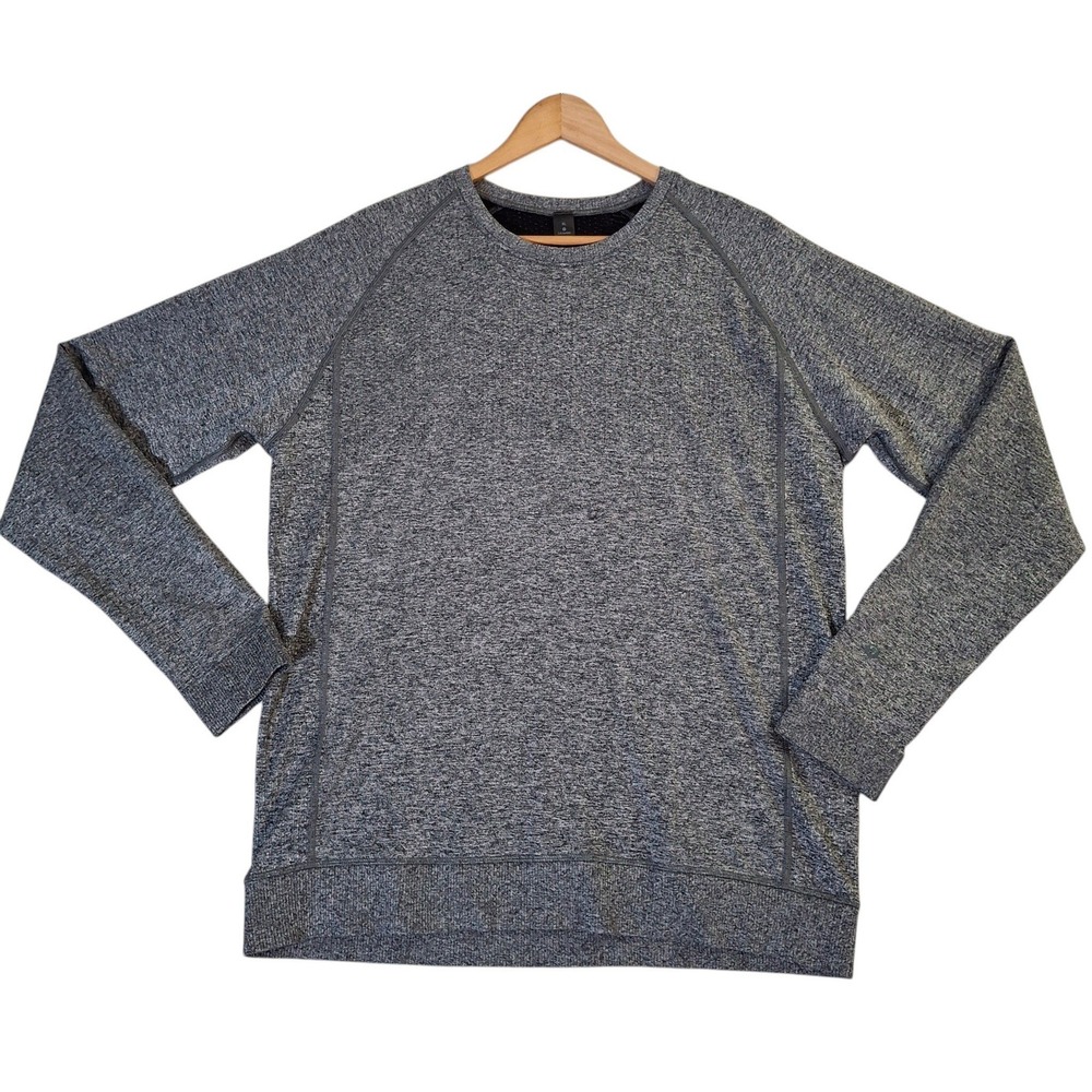 Lululemon Merino Wool Blend Sweater Mens XL Gray‎ Crewneck Raglan Sleeve